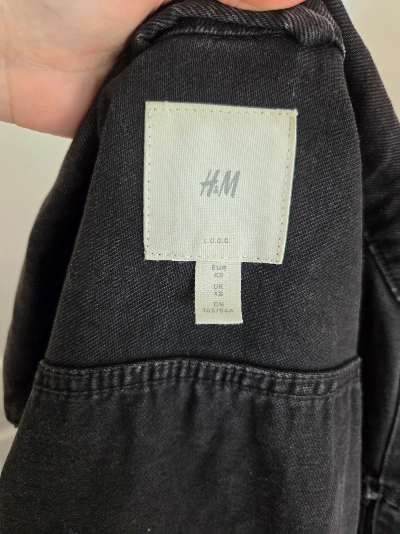 Oversized black denim jacket size XS H&M – photo 8